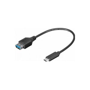 Goobay 67894, 0,2 m, USB C, USB A, USB 3.2 Gen 1 (3.1 Gen 1), 5000 Mbit/s, Sort