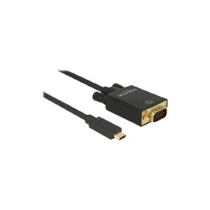 Delock - Ekstern videoadapter - ITE IT6516BFN - USB-C - D-Sub - sort - detailsalg