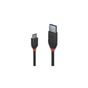 Lindy 36916, 1 m, USB A, USB C, USB 3.2 Gen 1 (3.1 Gen 1), 10000 Mbit/s, Sort