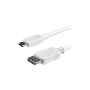 StarTech.com 3ft/1m USB C to DisplayPort 1.2 Cable 4K 60Hz, USB-C to DisplayPort Adapter Cable HBR2, USB Type-C DP Alt Mode to DP Monitor Video Cable, Compatible with Thunderbolt 3, White - USB-C Male to DP Male (CDP2DPMM1MW) - Ekstern videoadapter - STM3