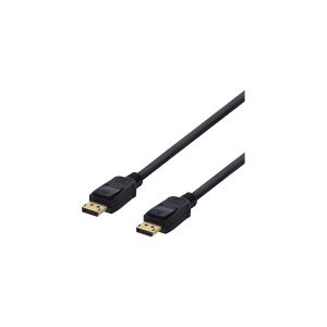 DELTACO DP-1010D - DisplayPort kabel - DisplayPort (han) til DisplayPort (han) - DisplayPort 1.2 - 1 m - 4K support - sort