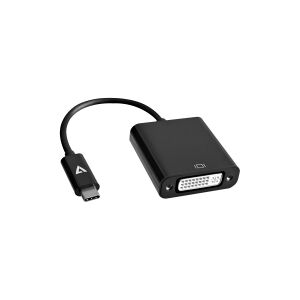 V7 - Ekstern videoadapter - USB-C - DVI - sort