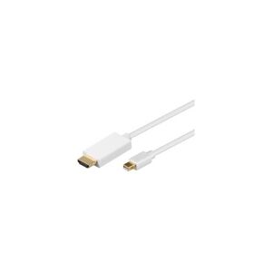 Goobay 2m Mini DisplayPort - HDMI Cable, 2 m, Mini DisplayPort, HDMI, Guld, Hvid, Hanstik/Hanstik