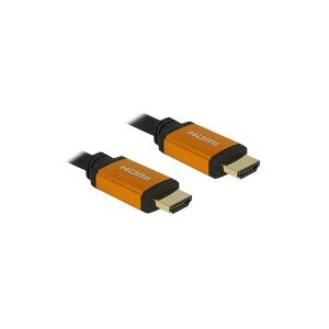 Delock - HDMI-kabel - HDMI han til HDMI han - 1 m - tripel-afskærmet - sort, guld - 8K support