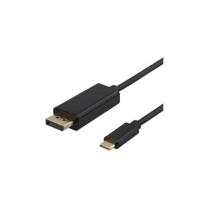 DELTACO USBC-DP100 - DisplayPort kabel - 24 pin USB-C (han) til DisplayPort (han) - 1 m - 4K support - sort