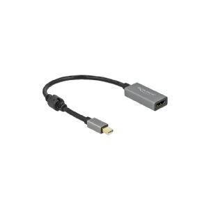 Delock - High Speed - adapterkabel - DisplayPort han til HDMI hun - 20 cm - grå, sort - aktiv