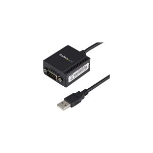 StarTech.com USB to Serial Adapter - 1 port - USB Powered - FTDI USB UART Chip - DB9 (9-pin) - USB to RS232 Adapter (ICUSB2321F) - Seriel adapter - USB - RS-232 - sort