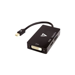 V7 - Ekstern videoadapter - Mini DisplayPort - DVI, HDMI, DisplayPort - sort