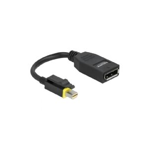 Delock - DisplayPort adapter - Mini DisplayPort (han) haspet til DisplayPort (hun) - DisplayPort 1.4 - 15 cm - halogenfri, 8K support - sort