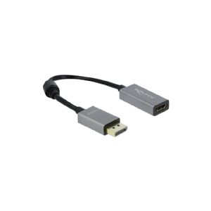 Delock - Videoadapter - DisplayPort han til HDMI hun - 20 cm - grå, sort - 4K support, aktiv
