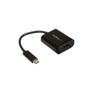 StarTech.com USB C to DisplayPort Adapter 4K 60Hz - USB Type-C to DP 1.4 Monitor Video Converter (DP Alt Mode) - Thunderbolt 3 Compatible - DisplayPort adapter - 24 pin USB-C (han) til DisplayPort (hun) - Thunderbolt 3 / DisplayPort 1.4 - 14 cm - 8K30 Hz 