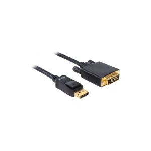 Delock - DVI-kabel - DisplayPort (han) til DVI-D (han) - 2 m - tommelskruer