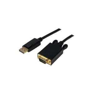 StarTech.com 6ft DisplayPort to VGA Cable - 1920 x 1200 - Active DP to VGA Adapter - DP to VGA Monitor Cable (DP2VGAMM6B) - DisplayPort kabel - DisplayPort (han) til HD-15 (VGA) (han) - 1.83 m - haspet - sort
