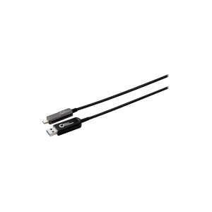 MicroConnect Premium - USB-kabel - USB Type A (han) til 24 pin USB-C (han) - USB 3.2 Gen 2 - 10 m - hybrid aktivt optisk kabel - sort