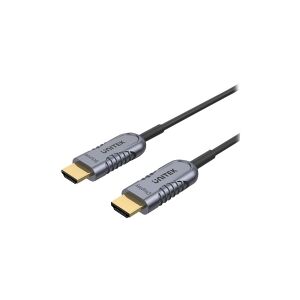 Unitek Ultrapro C11030DGY - HDMI-kabel - HDMI han til HDMI han - 20 m - afskærmet hybrid kobber/fiberoptik - Active Optical Cable (AOC), 4K120 Hz support, 8K60 Hz support