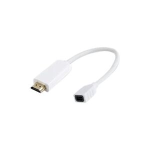 MicroConnect - Standard - videoadapter - Mini DisplayPort hun til HDMI han - 10 cm - hvid