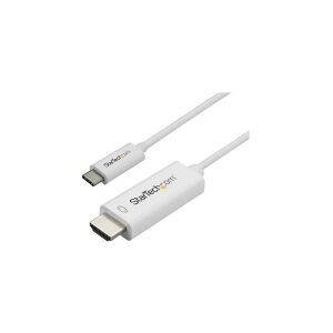 StarTech.com 10ft (3m) USB C to HDMI Cable, 4K 60Hz USB Type C to HDMI 2.0 Video Adapter Cable, Thunderbolt 3 Compatible, Laptop to HDMI Monitor/Display, DP 1.2 Alt Mode HBR2 Cable, White - 4K USB-C Video Cable (CDP2HD3MWNL) - Ekstern videoadapter - VL100