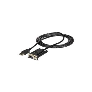 StarTech.com USB to Serial RS232 Adapter - DB9 Serial DCE Adapter Cable with FTDI - Null Modem - USB 1.1 / 2.0 - Bus-Powered (ICUSB232FTN) - Seriel adapter - USB 2.0 - RS-232 - sort