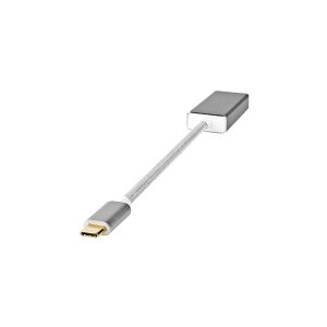 Nedis Fabritallic - USB / DisplayPort adapter - USB-C (han) til Mini DisplayPort (hun) - USB 3.2 Gen 1 - 20 cm - formet, rund, 1080p support, 4K60 Hz