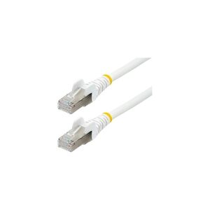 StarTech.com 7.5m CAT6a Ethernet Cable - White - Low Smoke Zero Halogen (LSZH) - 10GbE 500MHz 100W PoE++ Snagless RJ-45 w/Strain Reliefs S/FTP Networ