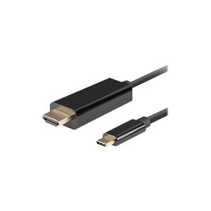 Lanberg - Premium High Speed - adapterkabel - 24 pin USB-C han til HDMI han - 1.8 m - tripel-afskærmet - sort - 5K30 Hz support, 1920 x 1080 ved 144 Hz support, 3980 x 2160 ved 60 Hz support