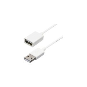 StarTech.com 3m White USB 2.0 Extension Cable Cord - A to A - USB Male to Female Cable - 1x USB A (M), 1x USB A (F) - White, 3 meter (USBEXTPAA3MW) - USB forlængerkabel - USB (hun) til USB (han) - USB 2.0 - 3 m - formet - hvid - for P/N: MSDREADU2OTG, USB