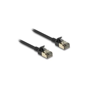 Delock - Netværkskabel - RJ-45 (han) til RJ-45 (han) - 50 cm - 4.5 mm - FTP - CAT 8.1 - halogenfri, knastfri, tynd - sort