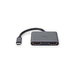 Nedis - Videoadapter - 24 pin USB-C han til HDMI hun - 10 cm - sort - rund, 4K30 Hz support