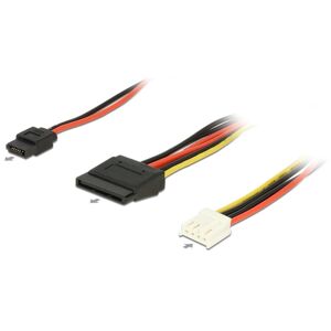 DeLOCK 4-Pin Floppy Strøm Til Sata 15-Pin + Slim Sata 6-Pin - 24 Cm