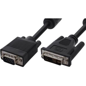 Inline Dvi-A Analog Han Til Vga Han Kabel - Sort - 5m