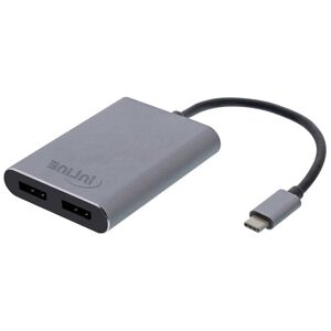 Inline Usb-C Til 2x Displayport Adapter - 4k - Sort - 10 Cm