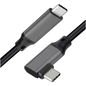 Usb-C 3.2 Gen.2 Kabel - 5a/100w - Vinklet - Grå - 0.20 M