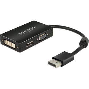 Delock Displayport Til Hdmi/vga/dvi Adapter Kabel - Sort