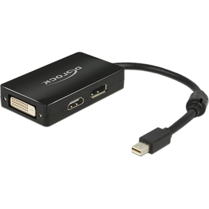 Delock Mini Displayport Til Dvi/hdmi/displayport Adapter - Sort