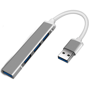 Usb-A 3.0 Hub Til 4 X Usb - Aluminium - Grå