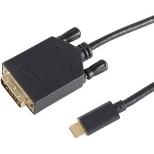 Usb-C Til Dvi Adapter Kabel - Uhd 4k - 1.8 M - Sort