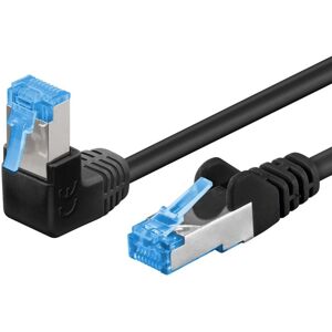 Cat 6a S/ftp Vinklet Netværkskabel - Sort - 2 M