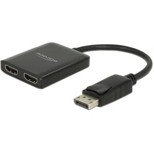 Delock Displayport Til Hdmi Splitter - 4k/60hz - 2 Vejs - Sort