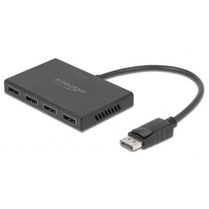 Delock Displayport 1.4 Splitter - 4k/60hz - 4 Vejs - Sort