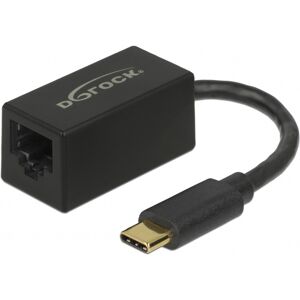 Delock Usb-C 3.1 Gen1 Ethernet Adapter - 10/100/1000 Mbps - Sort