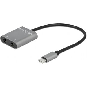 Delock Usb-C 3.1 Han Til 2 X Minijack Hun Splitter Kabel - Grå