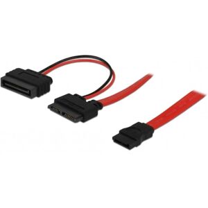 DeLOCK Slim Sata Hun Til Sata 7-Pin Data + Sata 15-Pin Strøm  - 30 Cm