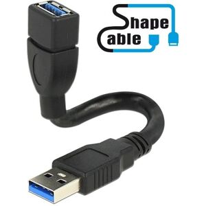 DeLOCK Usb 3.0 Usb-A Han Til Usb-A Hun - Shapecable Serie - 15 Cm