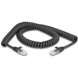 Delock Spiral Netværkskabel Rj45 Cat 5e - Sort - 3 M