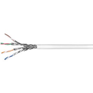 Cat 6 S/ftp Lszh Netværkskabel - Cca - Solid - Hvid - 100 Meter.