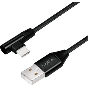 Usb-C 3.1 Til Usb-A 2.0 Han Kabel - 90° Vinklet - Sort - 0.3 M