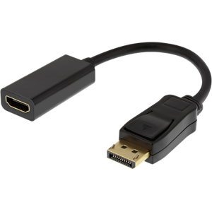 Displayport 1.2 Til Hdmi Adapter Kabel - 4k/30hz - Sort