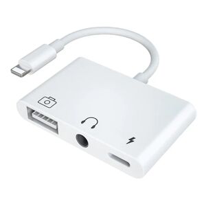 Apple Lightning Hub Minijack + Usb Adapter Kabel - Oplad Og Afspil