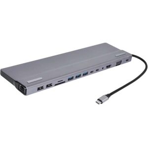 Usb-C Multi-Hub 4k Hdmi/vga - 14in1 - Grå