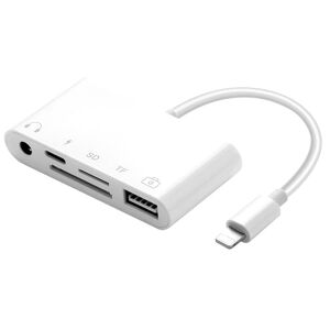 Apple Lightning Usb-A 2.0 Hub Kortlæser + Minijack - Hvid